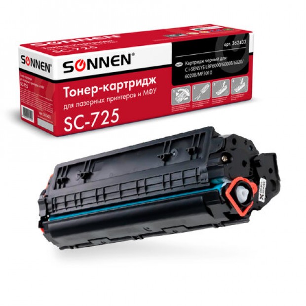 Картридж лазерный SONNEN (SC-725) для CANON LBP6000/LBP6020/LBP6020B, ВЫСШЕЕ КАЧЕСТВО, ресурс 1600 стр., 362433 Картридж лазерный SONNEN (SC-725) для CANON LBP6000/LBP6020/LBP6020B, ВЫСШЕЕ КАЧЕСТВО, ресурс 1600 стр., 362433
