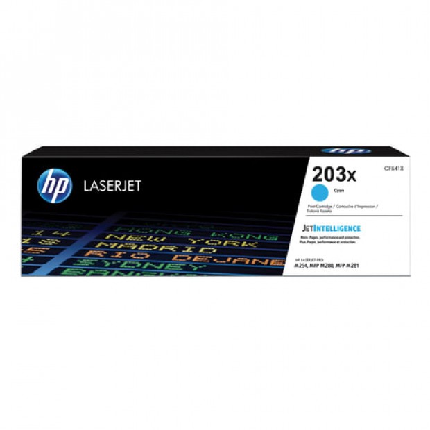 Картридж лазерный HP (CF541X) LaserJet Pro M254/M280/M281, №203X, голубой, оригинальный, ресурс 2500 страниц