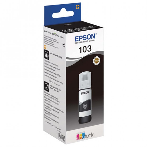 Чернила EPSON 103 (C13T00S14A) для СНПЧ EPSON L3100/L3101/L3110/L3150/L3151/L1110, черные, ОРИГИНАЛЬНЫЕ Чернила EPSON 103 (C13T00S14A) для СНПЧ EPSON L3100/L3101/L3110/L3150/L3151/L1110, черные, ОРИГИНАЛЬНЫЕ