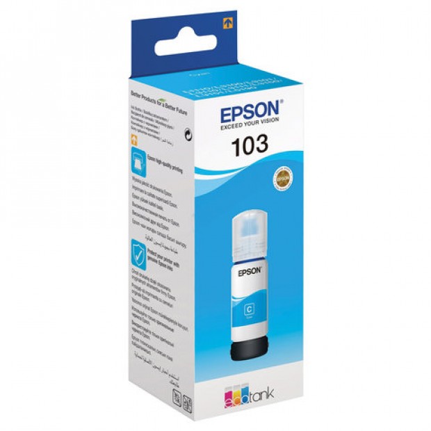 Чернила EPSON 103 (C13T00S24A) для СНПЧ EPSON L3100/L3101/L3110/L3150/L3151/L1110, голубые, ОРИГИНАЛЬНЫЕ Чернила EPSON 103 (C13T00S24A) для СНПЧ EPSON L3100/L3101/L3110/L3150/L3151/L1110, голубые, ОРИГИНАЛЬНЫЕ
