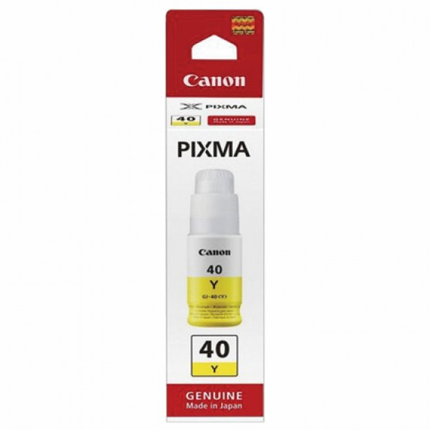 Чернила CANON (GI-40Y) для СНПЧ Pixma G5040/G6040, желтые, ресурс 7700 страниц, оригинальные, 3402C001 Чернила CANON (GI-40Y) для СНПЧ Pixma G5040/G6040, желтые, ресурс 7700 страниц, оригинальные, 3402C001