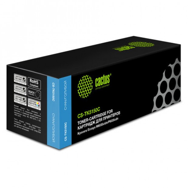 Тонер-картридж CACTUS (CS-TK5150C) для Kyocera Ecosys M6035cidn/P6035cdn, голубой, ресурс 10000 страниц Тонер-картридж CACTUS (CS-TK5150C) для Kyocera Ecosys M6035cidn/P6035cdn, голубой, ресурс 10000 страниц
