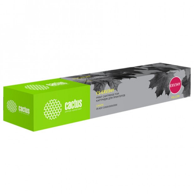 Картридж лазерный CACTUS (CS-EXV34Y) для Canon IR C2030L/C2030i/C2020i, желтый, ресурс 19000 страниц Картридж лазерный CACTUS (CS-EXV34Y) для Canon IR C2030L/C2030i/C2020i, желтый, ресурс 19000 страниц