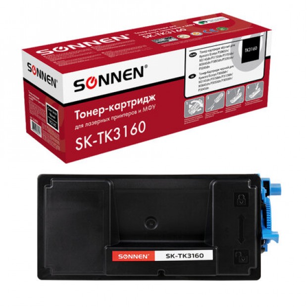 Тонер-картридж лазерный SONNEN (SK-TK3160) для KYOCERA ECOSYS P3045dn/P3050dn/P3060dn/M3145dn, ресурс 12500 стр., 364080 Тонер-картридж лазерный SONNEN (SK-TK3160) для KYOCERA ECOSYS P3045dn/P3050dn/P3060dn/M3145dn, ресурс 12500 стр., 364080
