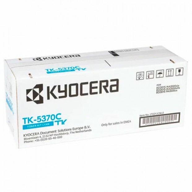 Тонер-картридж KYOCERA (TK-5370C) ECOSYS PA3500cx/MA3500cix/MA3500cifx, голубой, оригинальный, ресурс 5000 страниц, 1T02YJCNL0 Тонер-картридж KYOCERA (TK-5370C) ECOSYS PA3500cx/MA3500cix/MA3500cifx, голубой, оригинальный, ресурс 5000 страниц, 1T02YJCNL0