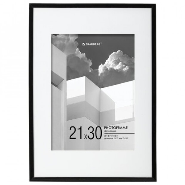 Рамка 21х30 см с паспарту 15х21 см небьющаяся, багет 5 мм, пластик, BRAUBERG Рамка 21х30 см с паспарту 15х21 см небьющаяся, багет 5 мм, пластик, BRAUBERG