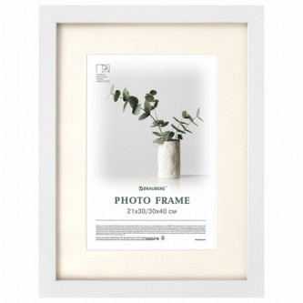 Рамка 30х40 см с паспарту 21х30 см, небьющаяся, багет 26 мм, МДФ, BRAUBERG 