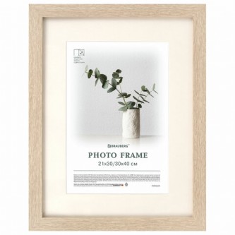 Рамка 30х40 см с паспарту 21х30 см, небьющаяся, багет 26 мм, МДФ, BRAUBERG 