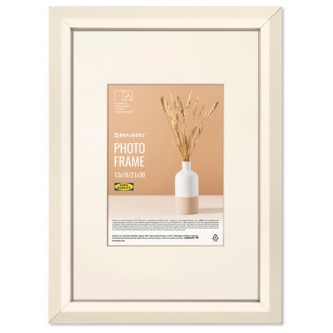 Рамка 21х30 см с паспарту 13х18 см, небьющаяся, аналог IKEA, багет 26 мм, МДФ, BRAUBERG Рамка 21х30 см с паспарту 13х18 см, небьющаяся, аналог IKEA, багет 26 мм, МДФ, BRAUBERG