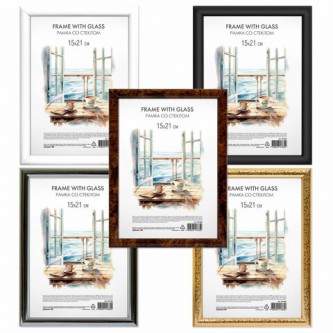 Рамка 15х21 см со стеклом, багет 15 мм, пластик, BRAUBERG Рамка 15х21 см со стеклом, багет 15 мм, пластик, BRAUBERG