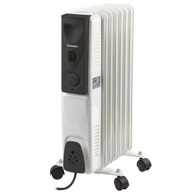 Обогреватель масляный SONNEN DFS-07, 1500 Вт, 7 секций, белый, 453498 Обогреватель масляный SONNEN DFS-07, 1500 Вт, 7 секций, белый, 453498