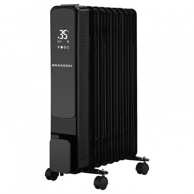 Обогреватель масляный BRASSON BOR-9 TOUCH, 2000 Вт, сенсорное управление, 9 секций, пульт ДУ, таймер, блокировка от детей, черный, 457778 Обогреватель масляный BRASSON BOR-9 TOUCH, 2000 Вт, сенсорное управление, 9 секций, пульт ДУ, таймер, блокировка от детей, черный, 457778