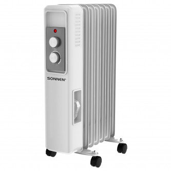 Обогреватель масляный SONNEN DFS-7E, 1500 Вт, механическое управление, 3 режима, 7 секций, белый, 457779 Обогреватель масляный SONNEN DFS-7E, 1500 Вт, механическое управление, 3 режима, 7 секций, белый, 457779