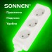 Удлинитель сетевой SONNEN U-131, 3 розетки, без заземления, 6 А, 1,8 м, белый, 511428 Удлинитель сетевой SONNEN U-131, 3 розетки, без заземления, 6 А, 1,8 м, белый, 511428