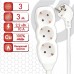 Удлинитель сетевой SONNEN U-133G, 3 розетки, c заземлением, 10 А, 3 м, белый, 511432 Удлинитель сетевой SONNEN U-133G, 3 розетки, c заземлением, 10 А, 3 м, белый, 511432
