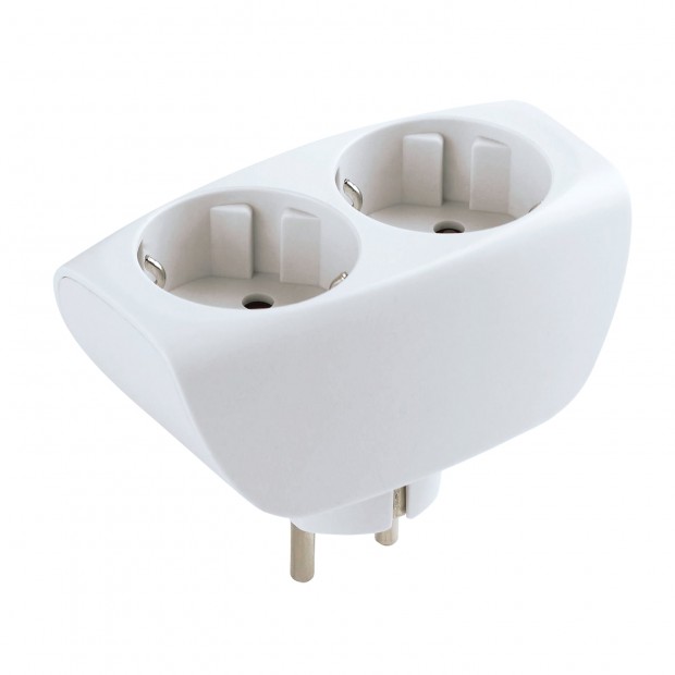 Сетевой тройник ЭРА, 2 розетки, с заземлением, со шторками, белый, SP-2e-W Сетевой тройник ЭРА, 2 розетки, с заземлением, со шторками, белый, SP-2e-W