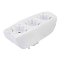 Сетевой тройник ЭРА, 3 розетки, c заземлением, со шторками, белый, SP-3e-W Сетевой тройник ЭРА, 3 розетки, c заземлением, со шторками, белый, SP-3e-W