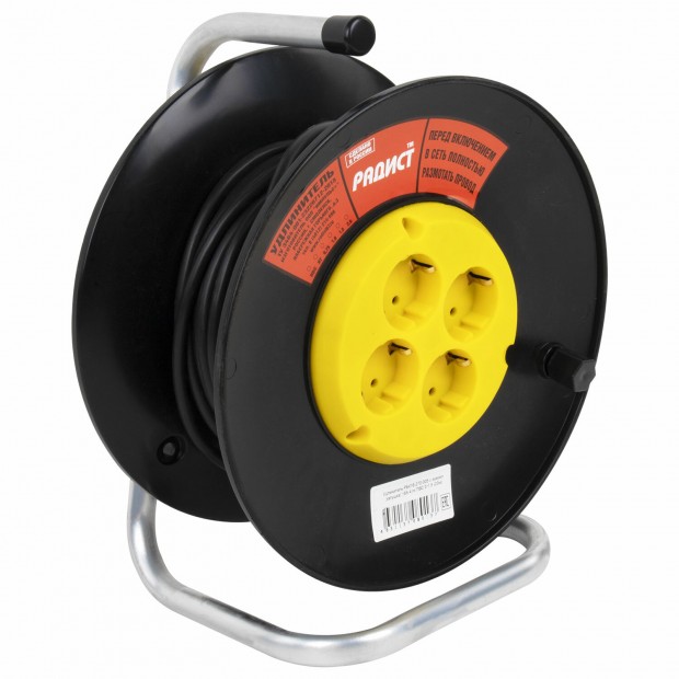 Удлинитель на катушке РБК16-270-005, 4 розетки с заземлением, 20 м, 3х1,5 мм, 2200 Вт, 2391 Удлинитель на катушке РБК16-270-005, 4 розетки с заземлением, 20 м, 3х1,5 мм, 2200 Вт, 2391