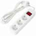 Удлинитель сетевой SONNEN PSW-303, 3 розетки c заземлением, выключатель 10 А, 3 м, белый, 513660 Удлинитель сетевой SONNEN PSW-303, 3 розетки c заземлением, выключатель 10 А, 3 м, белый, 513660