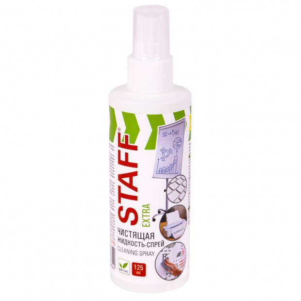Чистящая жидкость-спрей для маркерных досок, ЛЕГКОЕ СТИРАНИЕ, STAFF Extra, 125 мл, 513795 Чистящая жидкость-спрей для маркерных досок, ЛЕГКОЕ СТИРАНИЕ, STAFF Extra, 125 мл, 513795