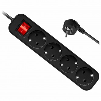 Удлинитель сетевой DEFENDER G450, 4 розетки, c заземлением, выключатель, 10А, длина 5 м, черный, 99339 Удлинитель сетевой DEFENDER G450, 4 розетки, c заземлением, выключатель, 10А, длина 5 м, черный, 99339