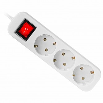 Удлинитель сетевой DEFENDER S318, 3 розетки c заземлением, выключатель, 10А, длина 1,8 м, белый, 99233 Удлинитель сетевой DEFENDER S318, 3 розетки c заземлением, выключатель, 10А, длина 1,8 м, белый, 99233