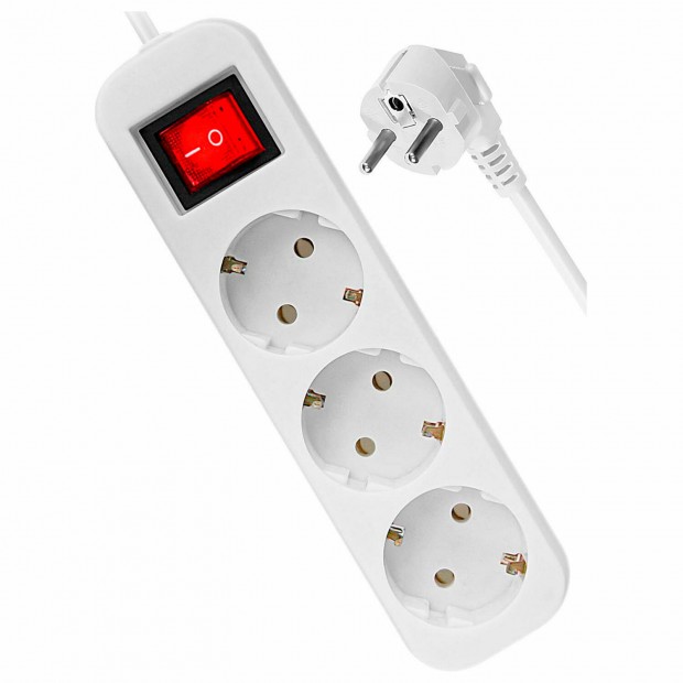 Удлинитель сетевой DEFENDER S350, 3 розетки, c заземлением, выключатель, 10А, длина 5 м, белый, 99235 Удлинитель сетевой DEFENDER S350, 3 розетки, c заземлением, выключатель, 10А, длина 5 м, белый, 99235