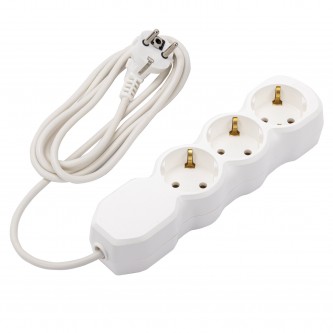 Удлинитель У10-003 3 розетки, с заземлением, 10 А, 1,8 м, белый, 7032 Удлинитель У10-003 3 розетки, с заземлением, 10 А, 1,8 м, белый, 7032