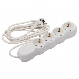 Удлинитель У10-004 4 розетки, с заземлением, 10 А, 3 м, белый, 6872 Удлинитель У10-004 4 розетки, с заземлением, 10 А, 3 м, белый, 6872