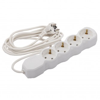 Удлинитель У10-004 4 розетки, с заземлением, 10 А, 5 м, белый, 8695 Удлинитель У10-004 4 розетки, с заземлением, 10 А, 5 м, белый, 8695