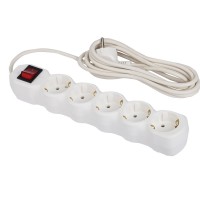 Сетевой фильтр СУ10-005 5 розеток, с заземлением, выключатель, 16 А, 3 м, белый, 7044 Сетевой фильтр СУ10-005 5 розеток, с заземлением, выключатель, 16 А, 3 м, белый, 7044