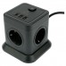 Сетевой фильтр CABLEXPERT Tower, 4 розетки, 10 А, 1 x Type-C PD, 20 Вт, 2 х USB, 2 м, черный, TWR-4-CU2-B-2