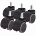 Колеса (ролики) для кресла, комплект 5 шт., прорезиненные, шток d - 11 мм, цвет черный Колеса (ролики) для кресла, комплект 5 шт., прорезиненные, шток d - 11 мм, цвет черный