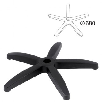 Пятилучие для кресла, нагрузка до 120 кг, диаметр 680 мм, пластиковое Пятилучие для кресла, нагрузка до 120 кг, диаметр 680 мм, пластиковое