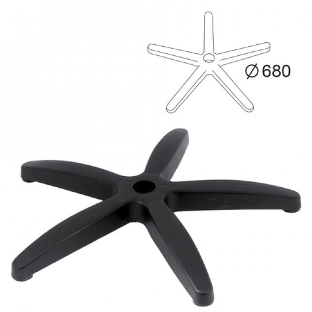 Пятилучие для кресла, нагрузка до 120 кг, диаметр 680 мм, пластиковое Пятилучие для кресла, нагрузка до 120 кг, диаметр 680 мм, пластиковое