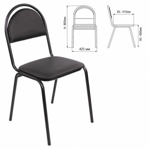 Стул для посетителей РС00М, черный каркас, кожзам черный Стул для посетителей РС00М, черный каркас, кожзам черный