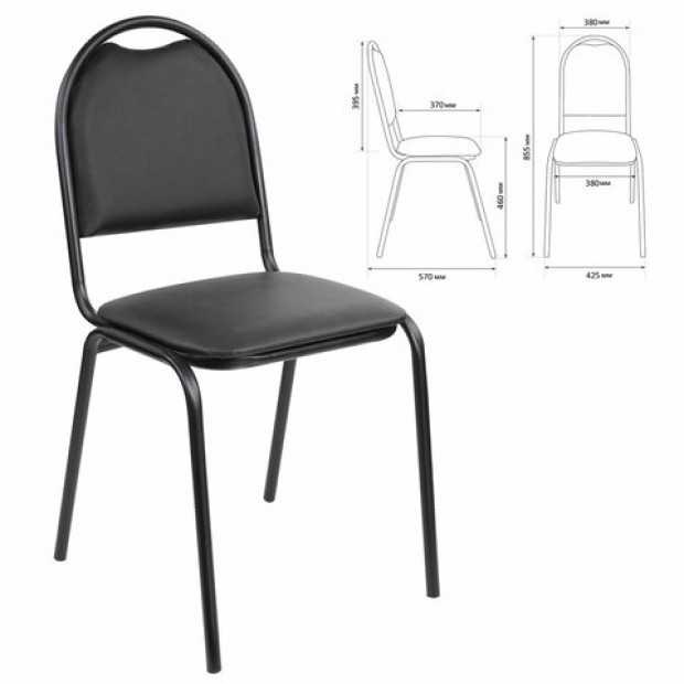Стул для посетителей РС00Л, черный каркас, кожзам черный Стул для посетителей РС00Л, черный каркас, кожзам черный
