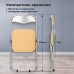 Стул складной для дома и офиса РС04, серебристый каркас, кожзам песочный Стул складной для дома и офиса РС04, серебристый каркас, кожзам песочный