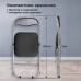 Стул складной для дома и офиса РС04, серебристый каркас, кожзам черный Стул складной для дома и офиса РС04, серебристый каркас, кожзам черный