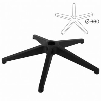 Пятилучие для кресла, нагрузка до 120 кг, диаметр 660 мм, пластиковое, черное, 533053 Пятилучие для кресла, нагрузка до 120 кг, диаметр 660 мм, пластиковое, черное, 533053