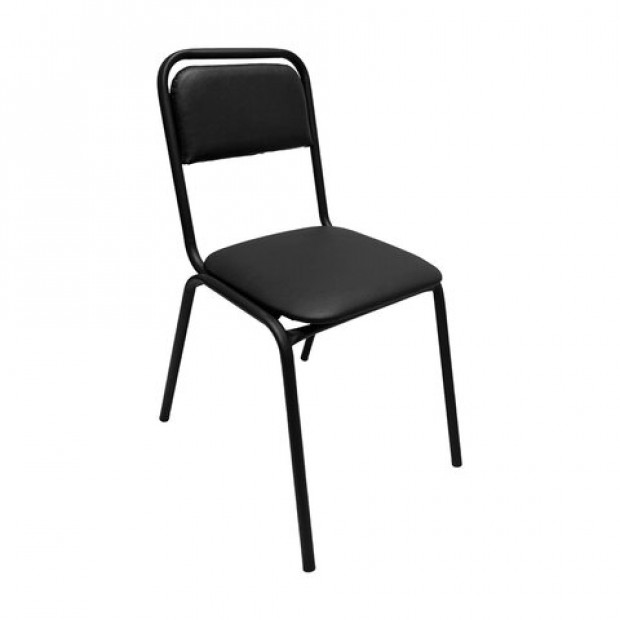 Стул для посетителей РС42, черный каркас, кожзам черный Стул для посетителей РС42, черный каркас, кожзам черный