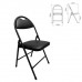 Стул складной для дома и офиса РС94, черный каркас, экокожа черный Стул складной для дома и офиса РС94, черный каркас, экокожа черный