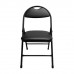 Стул складной для дома и офиса РС94, черный каркас, экокожа черный Стул складной для дома и офиса РС94, черный каркас, экокожа черный