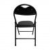 Стул складной для дома и офиса РС94, черный каркас, экокожа черный Стул складной для дома и офиса РС94, черный каркас, экокожа черный