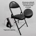 Стул складной для дома и офиса РС94, черный каркас, экокожа черный Стул складной для дома и офиса РС94, черный каркас, экокожа черный