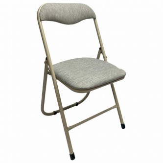 Стул складной для дома и офиса РС04, бежевый перламутровый каркас, рогожка бежевая Стул складной для дома и офиса РС04, бежевый перламутровый каркас, рогожка бежевая