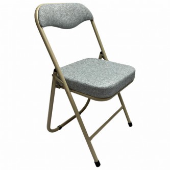 Стул складной для дома и офиса РС04К комфорт, бежевый перламутровый каркас, рогожка бежевая Стул складной для дома и офиса РС04К комфорт, бежевый перламутровый каркас, рогожка бежевая