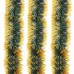 Мишура КОМПЛЕКТ 3 штуки, диаметр 100 мм, длина 2 м, зеленая с золотистыми кончиками, 592219