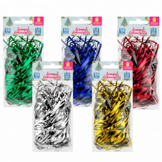 Дождик новогодний, ширина 10 см, длина 1,5 м, ассорти 5 цветов, ЗОЛОТАЯ СКАЗКА, 592289 Дождик новогодний, ширина 10 см, длина 1,5 м, ассорти 5 цветов, ЗОЛОТАЯ СКАЗКА, 592289