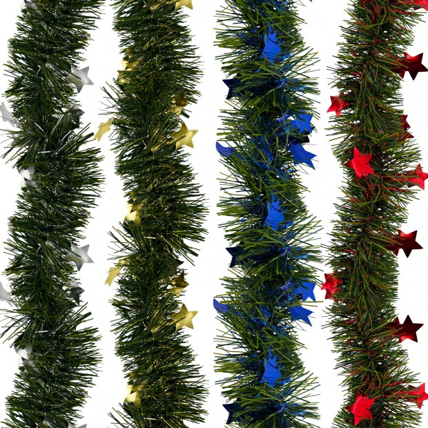 Мишура (1 штука) с декором, диаметр 70 мм, длина 2 м, матовая, ассорти 4 дизайна, ЗОЛОТАЯ СКАЗКА, 592424 Мишура (1 штука) с декором, диаметр 70 мм, длина 2 м, матовая, ассорти 4 дизайна, ЗОЛОТАЯ СКАЗКА, 592424